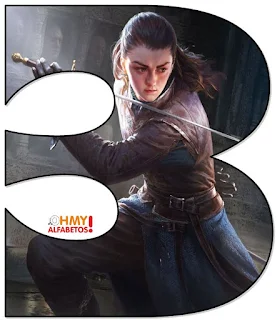Abecedario de Arya Luchando. Arya of GoT Fighting Abc.