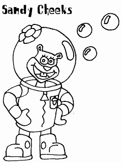 sandy spongebob coloring pages for kids 