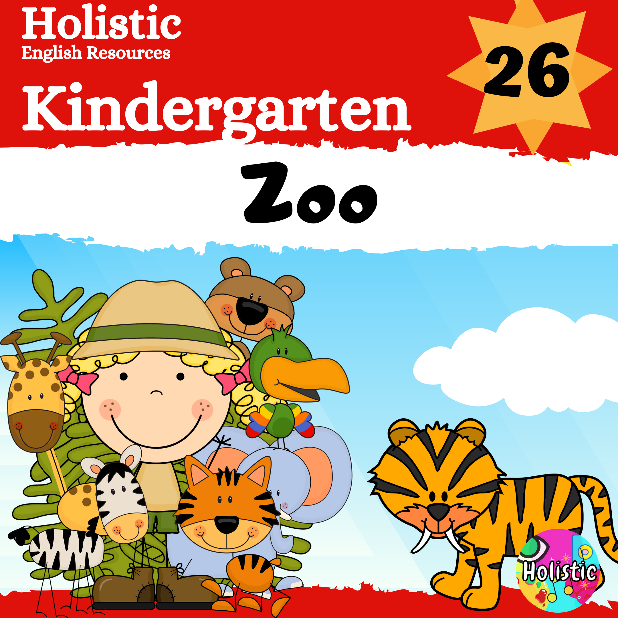 ESL/EFL Preschool Teachers: Zoo Animals Unit CUTOUTS for Kindergarten ESL