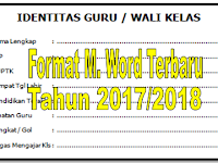 Format Identitas Guru Wali Kelas Kurikulum 2013 Terbaru