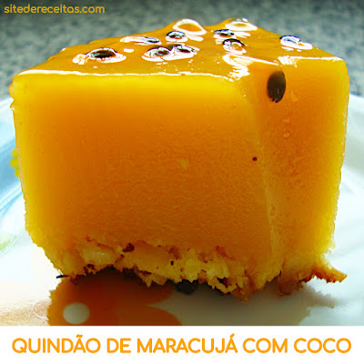 Quindão de maracujá com coco