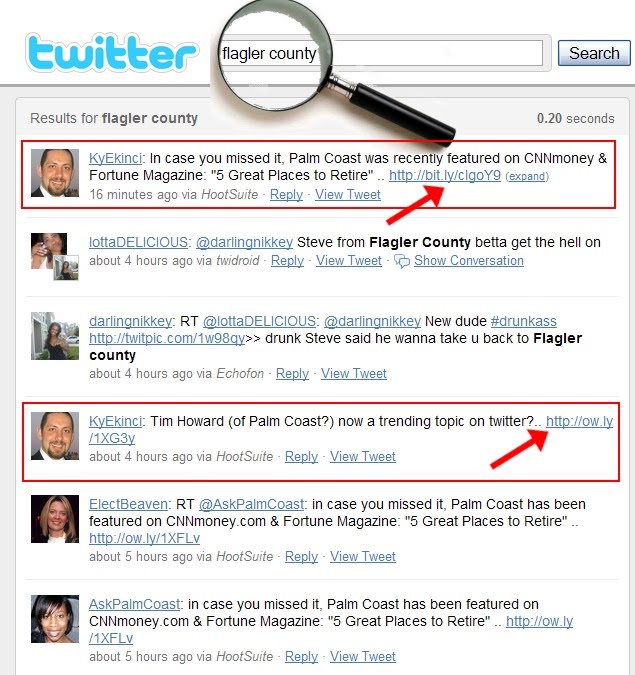  twitter search is able to pickup the "Flagler-County" portion of the URL 
