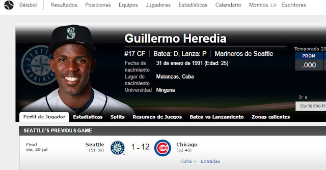 Guillermo Heredia es el pelotero cubano número 28 que ve juego en la MLB este 2016