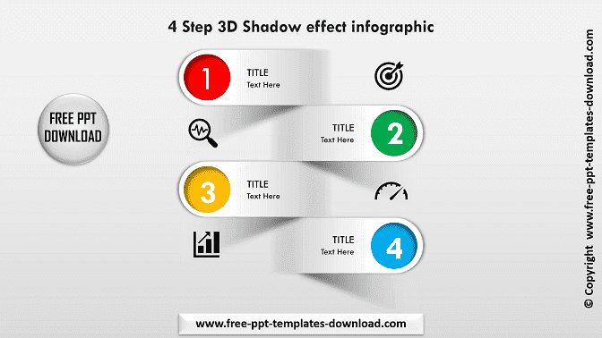 4 Steps 3D Shadow Effect Infographic Template Download