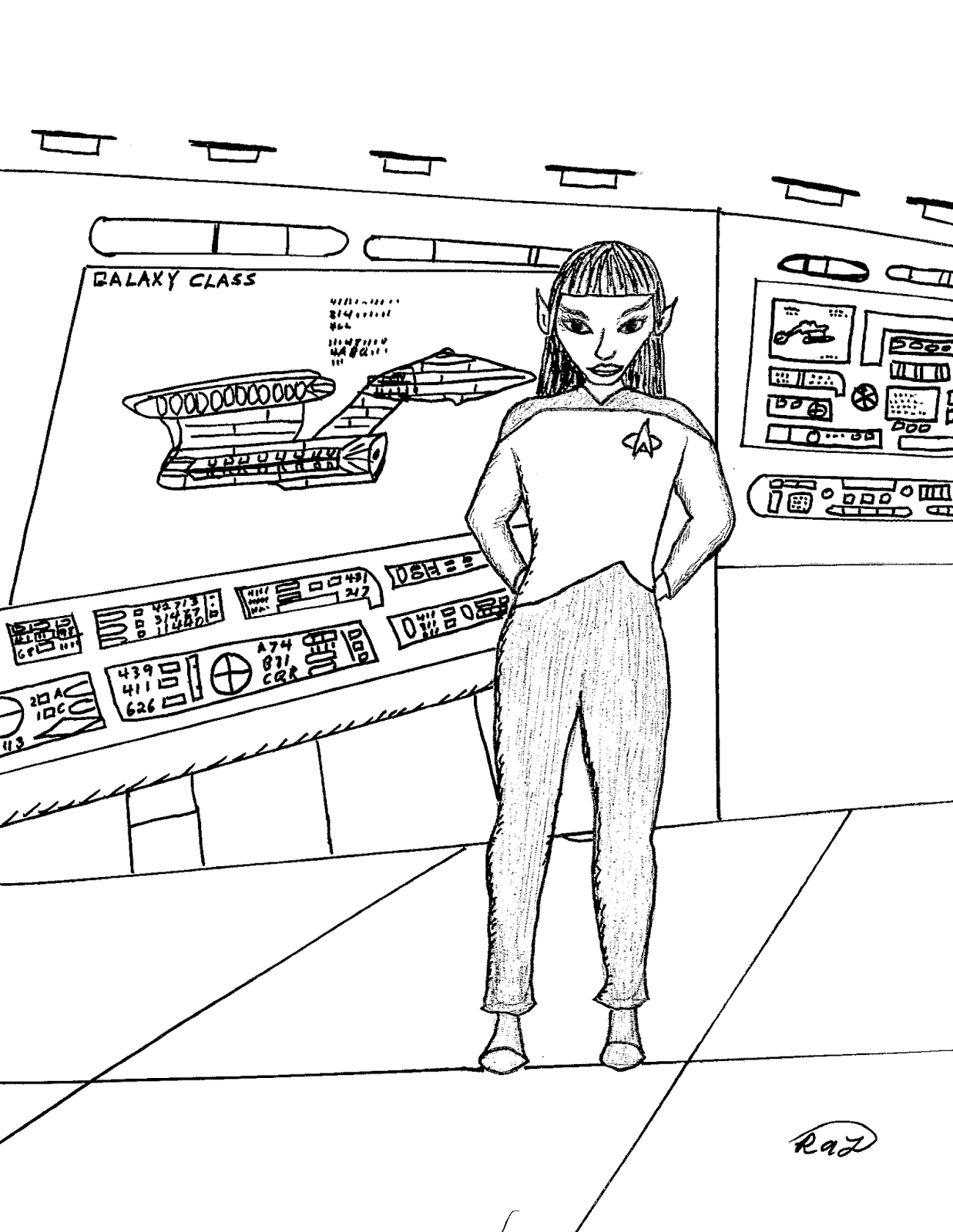 Robin's Great Coloring Pages: Star Trek Vulcan Members of Starfleet