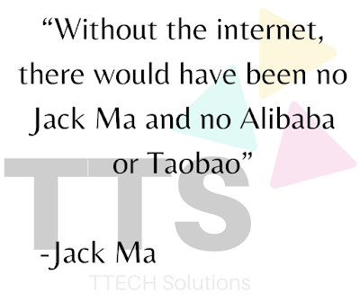 A pic showing logo of TTECH Solutions with Good Top Quote by Jack Ma, Positive Quote, Good Short Quote Category, Best TTS Quote of the Day