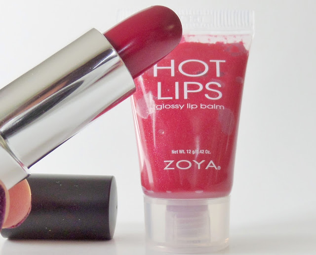 Zoya holly days lip duo matte velvet red Lipstick with Encorage Hot Lips Gloss