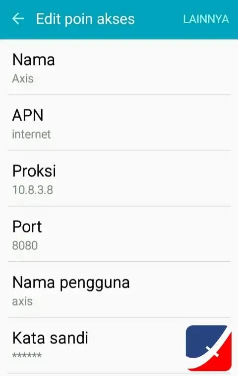 menambahkan apn kartu axis