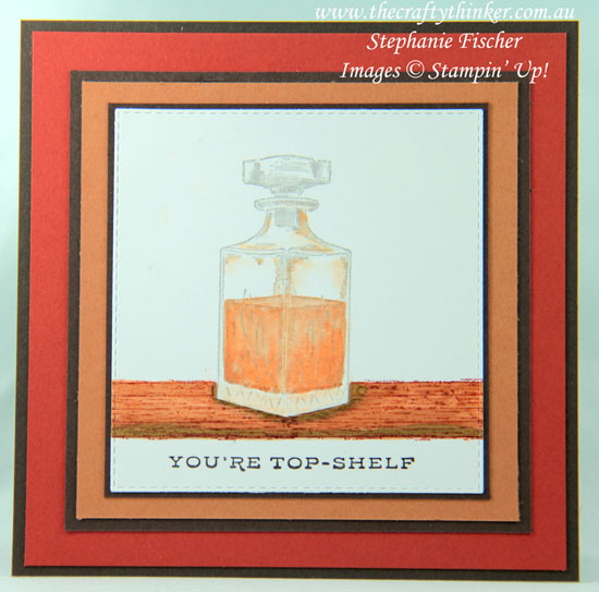 #thecraftythinker #stampinup #cardmaking #masculine card #whiskeybusiness , Whiskey Business, Masking, Masculine Card, Stampin' Up Demonstrator, Stephanie Fischer, Sydney NSW