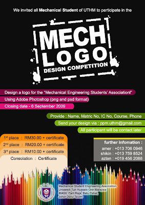 Logo Design Competition Poster on Mechanical Student Association  Mech Logo Competition