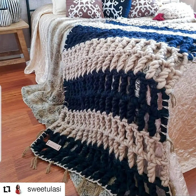 colchas tejidas a crochet y dos agujas