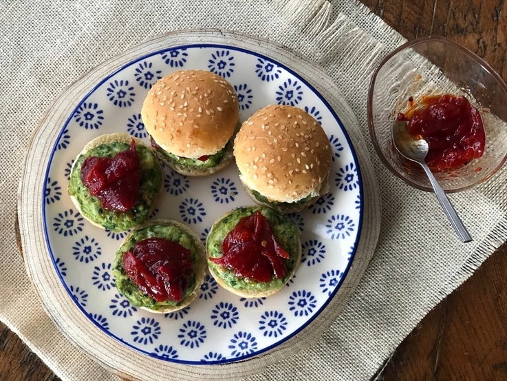 Hamburguesas de pollo y espinacas