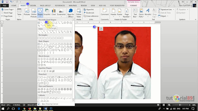 Cara mengganti backgraund pas photo di word + Video 