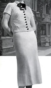 The Vintage Pattern Files: Free 1930's Knitting Pattern - Campus 2 Piece Velveen Suit