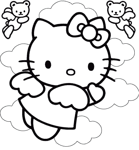 Coloring Pages  Kids on Disney Hello Kitty Christmas Coloring Pages