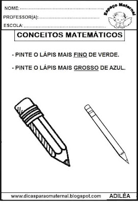 Conceitos matemáticos educação infantil,dia da escola