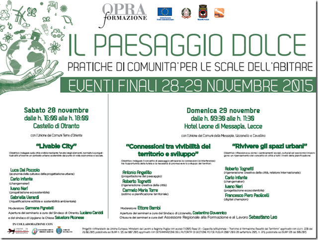 "Paesaggio Dolce: pratiche di comunità per le scale dell'abitare": al via seminari conclusivi