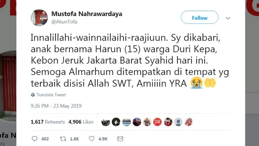 Ini Cuitan yang Bikin Mustofa Nahrawardaya Jadi Tersangka Hoax