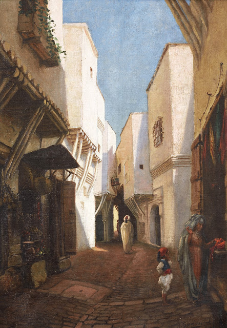 Scène de rue à Bône (Annaba) - Antoine Gadan (Français - 1854-1934) - Huile sur toile - 55,5 X 39,5 cm