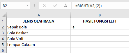 Langkah-Langkah Menggunakan Rumus Fungsi RIGHT pada Microsoft Excel