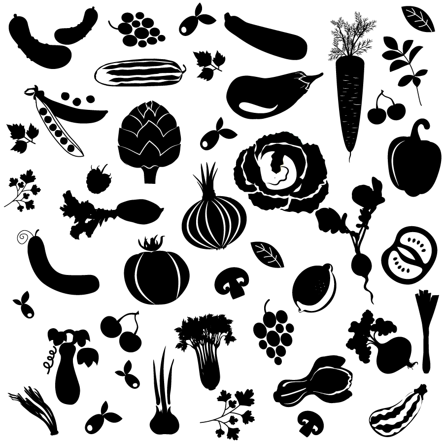Free Vector がらくた素材庫 種類が多い野菜のシルエット Silhouettes Big Set Of Vegetables イラスト素材 Free Vector がらくた素材庫 種類が多い野菜のシルエット Silhouettes Big Set Of Vegetables イラスト素材
