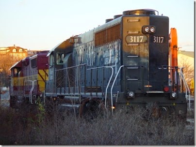 073 Waukesha - Illinois Central GP40R #3117 parked at the Wisconsin Central Depot