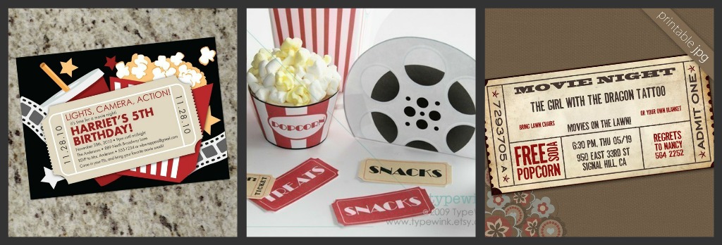 Movie Night Invite Movie Night Party Pack Movie Ticket Invite