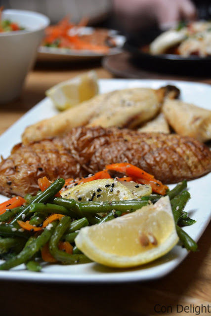 פילה אמנון ותפוח אדמה בגריל פלפלת Tilapia fillet with baked grilled potato