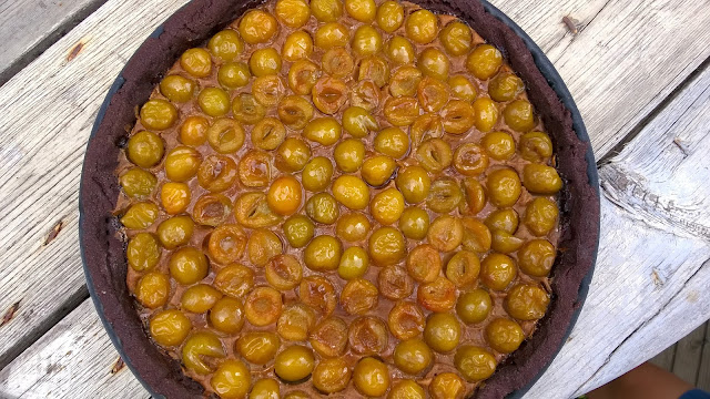 Tarte mirabelles, choco-spéculos