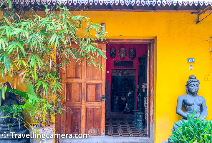 There are many great shops and markets to explore in the French Quarter of Pondicherry. Here are some recommendations:  Kalki Boutique: Kalki Boutique is a popular shop that sells traditional Indian clothing, including sarees, salwar kameez, and lehengas. The boutique is known for its high-quality fabrics and beautiful designs.  Cluny Embroidery Centre: Cluny Embroidery Centre is a cooperative that sells handmade embroidery products, including tablecloths, napkins, and bedspreads. The cooperative provides employment opportunities to local women and supports their traditional handicrafts.  Anokhi: Anokhi is a boutique that sells handcrafted clothing and home decor items. The boutique is known for its vibrant prints and eco-friendly fabrics.  La Boutique d'Auroville: La Boutique d'Auroville is a shop that sells handmade products from Auroville, an experimental township near Pondicherry. The shop sells a variety of products, including clothing, jewelry, and home decor items.  Goubert Market: Goubert Market is a bustling street market that sells a variety of products, including fresh produce, spices, and clothing. The market is a great place to experience the local culture and pick up some souvenirs.