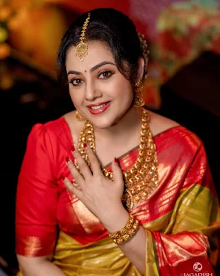 Actress Meena in a stunning traditional saree showcasing timeless elegance and grace