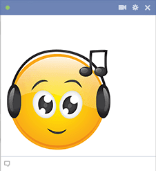 Facebook Smiley Listens to Music