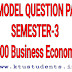 Model Question Paper For HS200 BUSINESS ECONOMICS