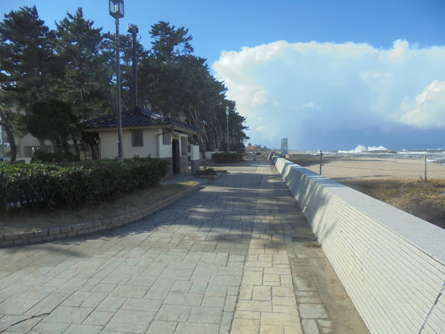 皆生温泉の海岸通り