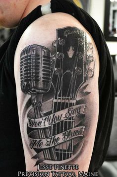3d Music Tattoo Designs 3d guitar tattoos images