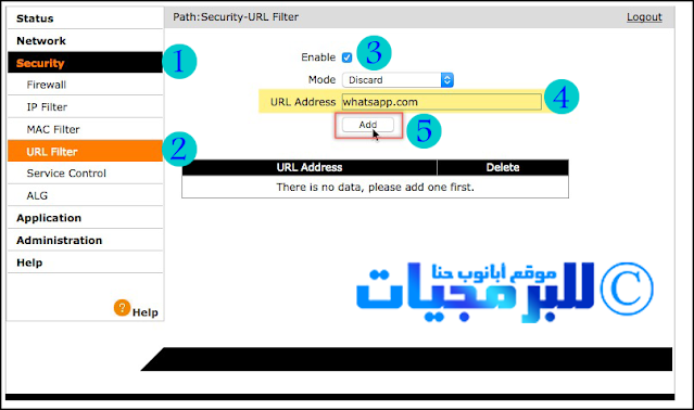 حجب موقع معين من راوتر أورنج Orange DSL router