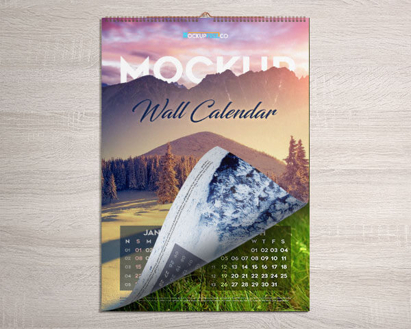 Mockup PSD Kalender 2019 Terbaru - Wall Calendar – Free PSD Mockup