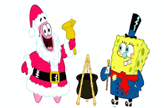 patricio disfrazado de papa noel dibujo de bob esponja en navidad para imprimir