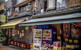 Yanaka Ginza con i suoi negozietti e i finti gatti