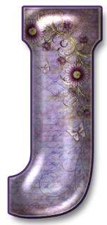 Abecedario Morado con Flores en la Esquina.