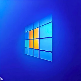 Windows 12 logo on a blue background