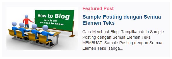 Widget Featured Post Default Blogger Hasil Modifikasi - Responsive