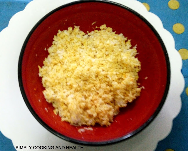 Coconut mixed with turmeric