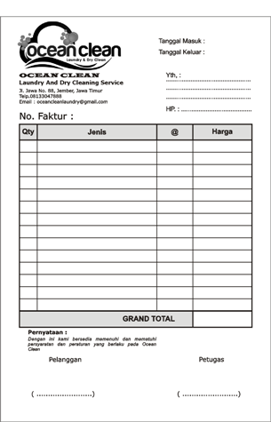 Nota Bon Faktur Kwitansi invoice ~ PERCETAKAN MURAH MALANG 