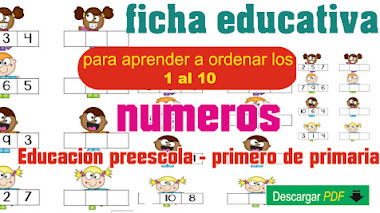  Fichas para aprender los Números del 1 al 10 para Preescolar y primaria