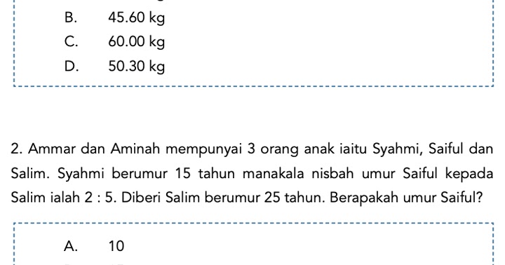 Contoh Soalan Ayat Matematik - Meteran d