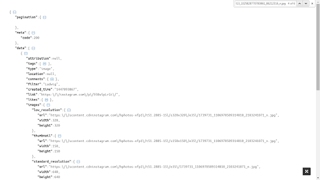 json file for instagram feed
