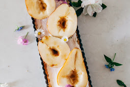 Caramel Mascarpone Tart with Brown Sugar Rubbed Pears