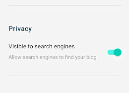 Privacy settings of blog