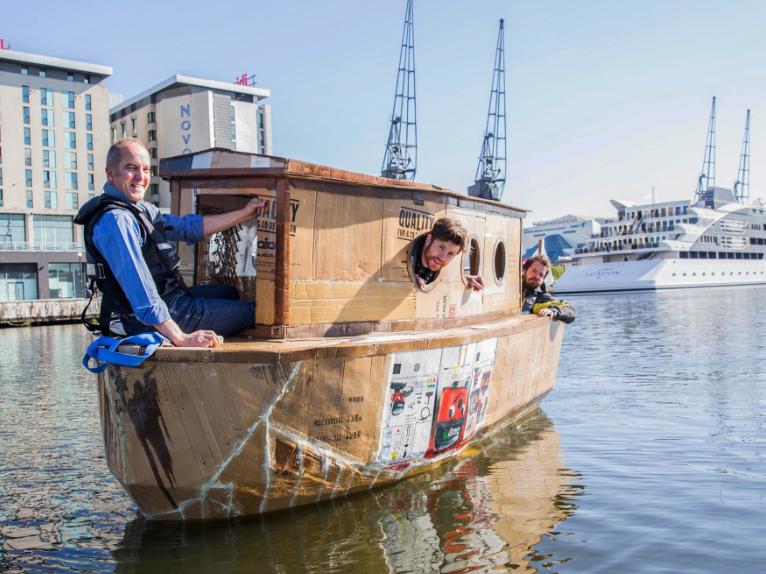 Captain JP's log: Cardboard boat sails on the Thames